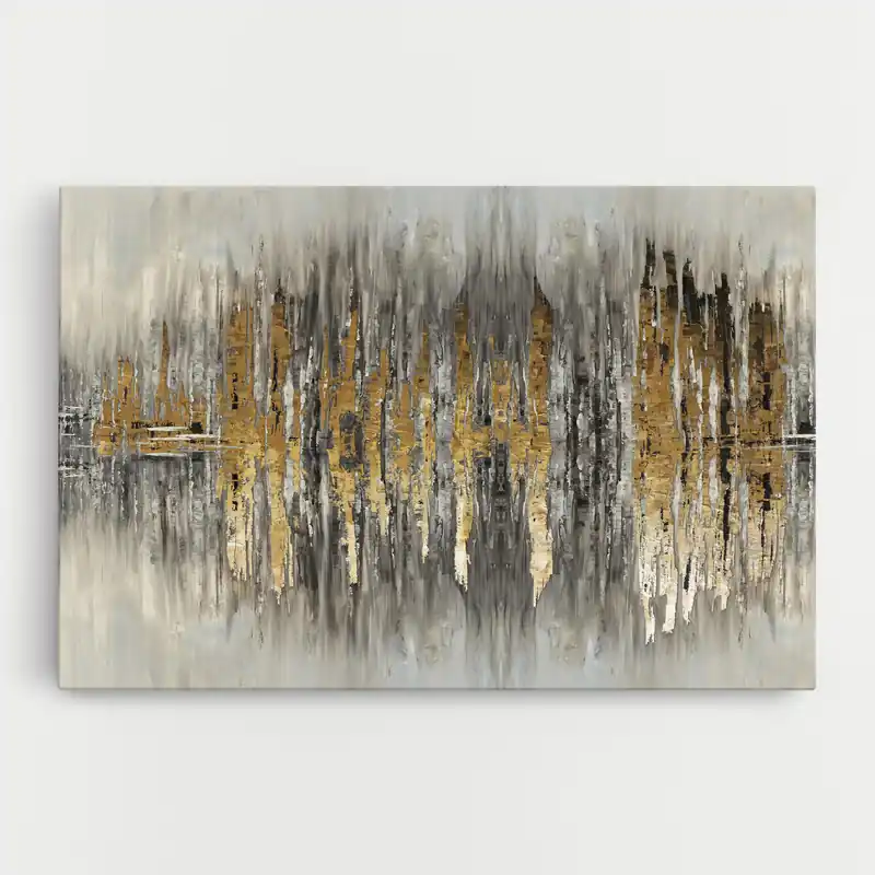 Zertifiziert Leinwandbild Acrylic Silver Paint