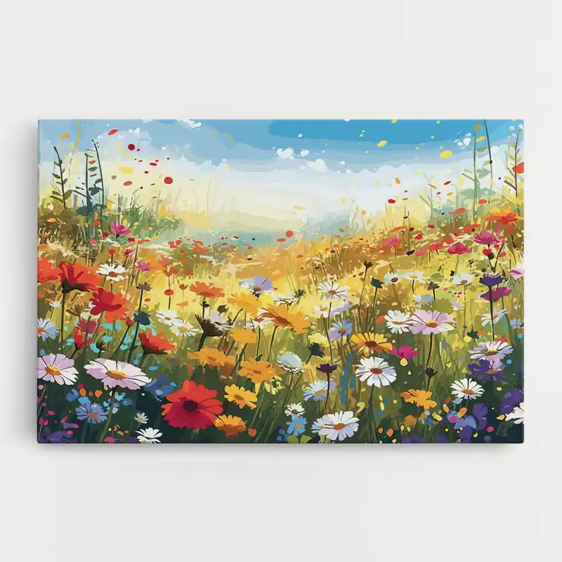 Abverkauf Leinwandbild Colorful Daisy Mix