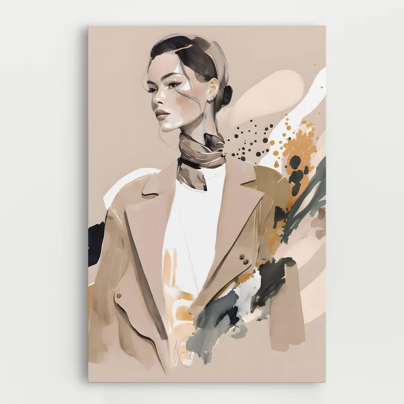 Abverkauf Leinwandbild Watercolor Stylish Model