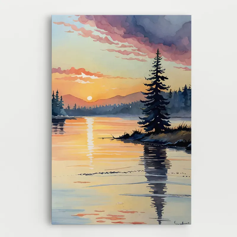 Leinwandbild Tree Shadow Lake Garantierte Lieferung