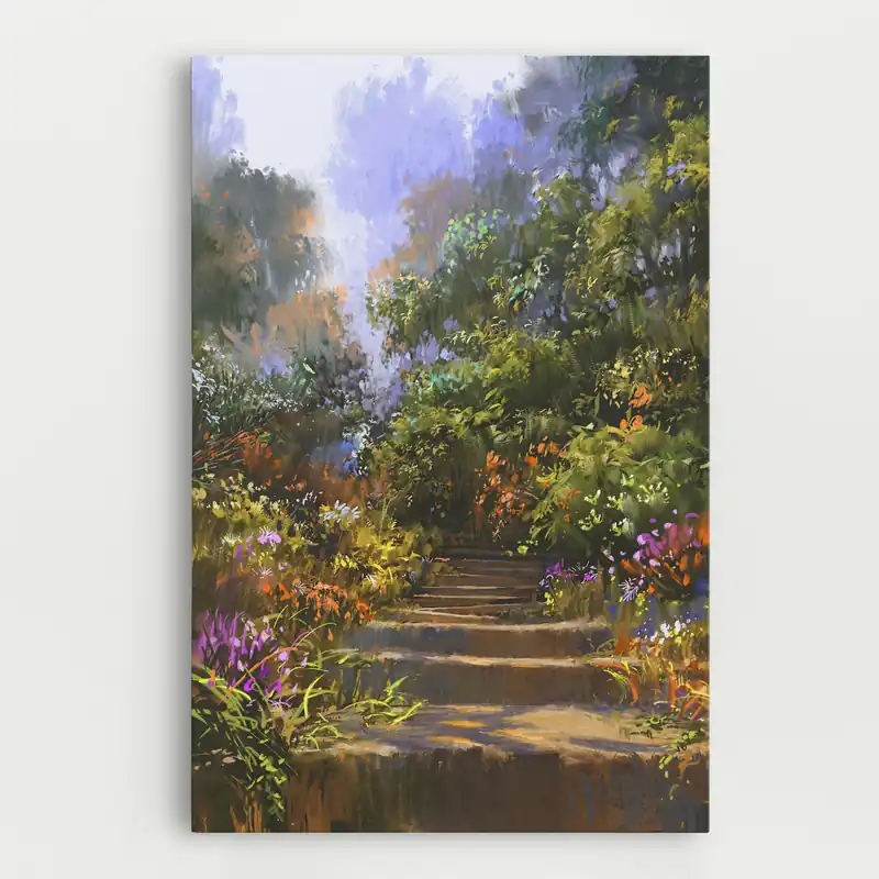 Leinwandbild Spring Staircase Painting Beliebt