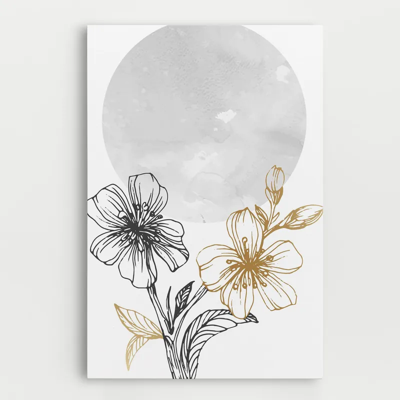 Zertifiziert Leinwandbild Grey Moon Flowers