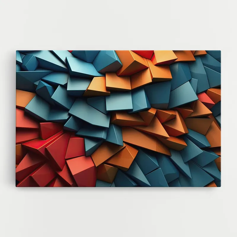 Zertifiziert Leinwandbild Multicolor Triangle