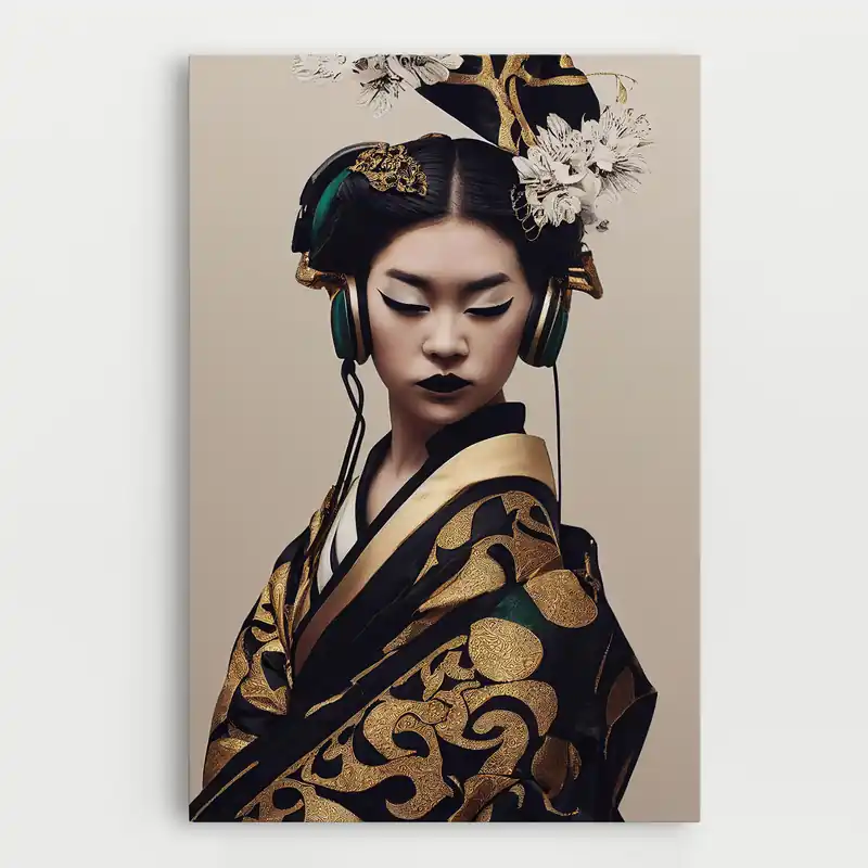Wochenendangebot Leinwandbild Kimono Headphones