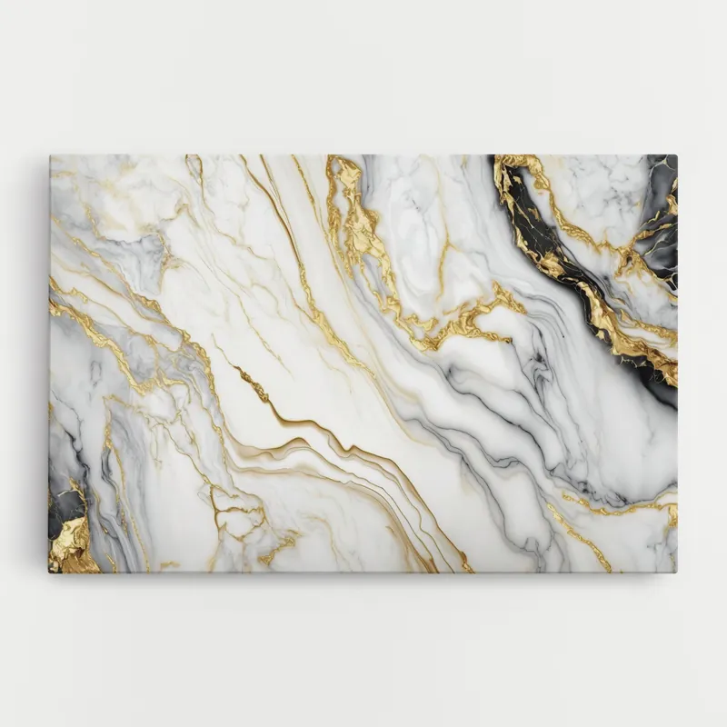 Wochenendangebot Leinwandbild White Golden Marble