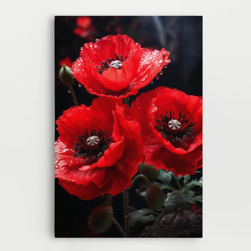 Zertifiziert Leinwandbild Red Poppy