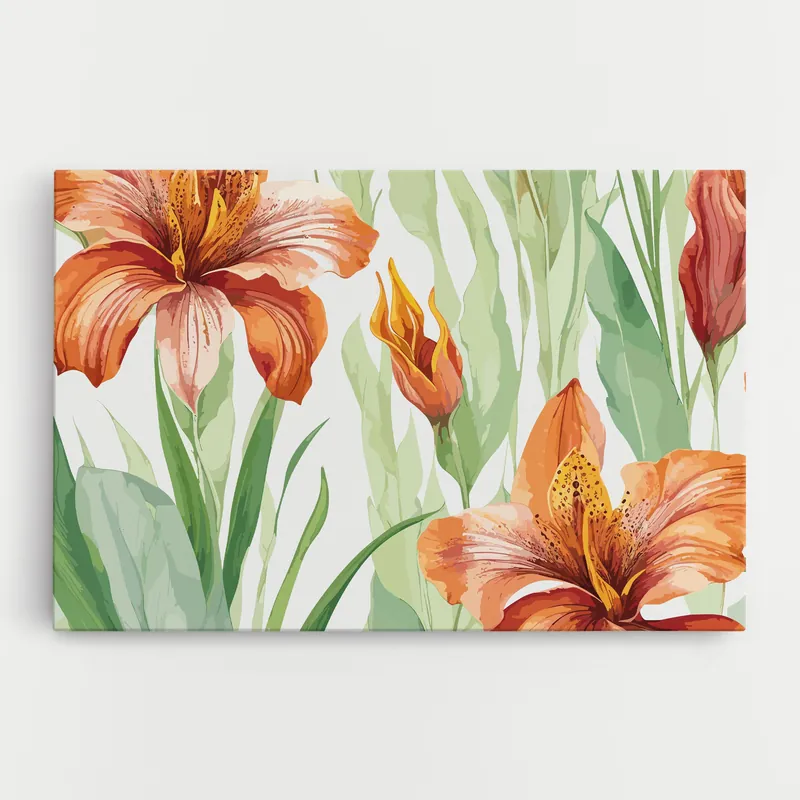 Wochenendangebot Leinwandbild Orange Lily Floral