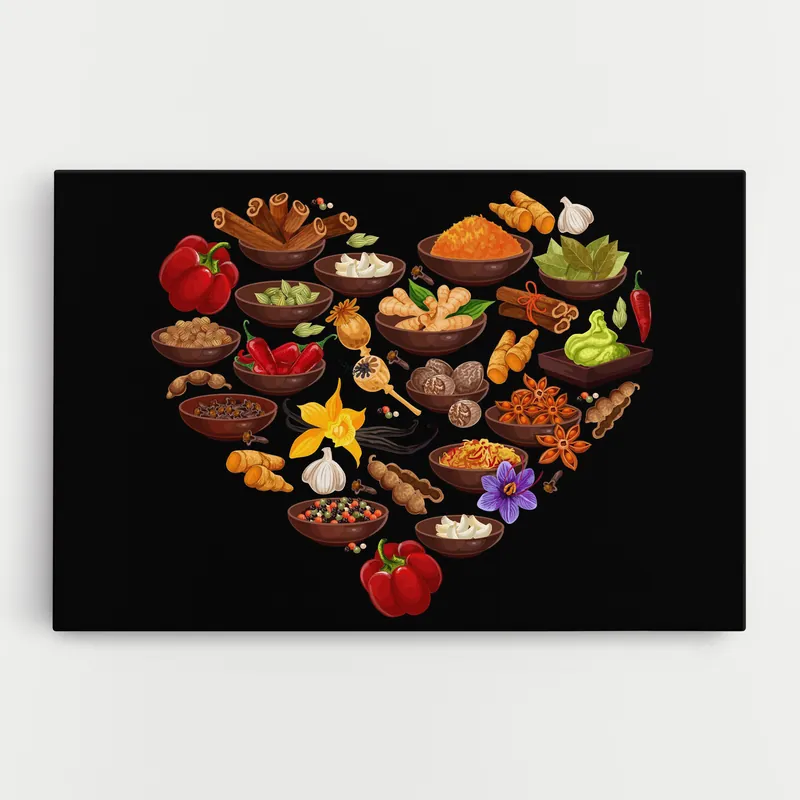 Wochenendangebot Leinwandbild Seasoning Heart