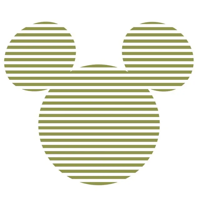 Zertifiziert Mickey Head Stripes Runde Fototapete
