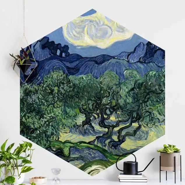 Wochenendangebot Vincent van Gogh - Olivenbäume Hexagon Fototapete