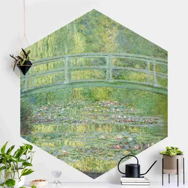 Abverkauf Claude Monet - Japanische Brücke Hexagon Fototapete