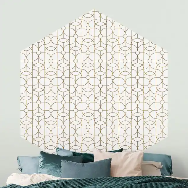 Abverkauf Art Deco Schmetterling Linienmuster XXL Hexagon Mustertapete