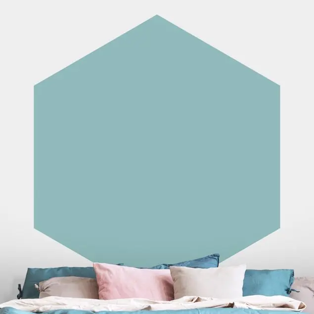Abverkauf Pastelltürkis Hexagon Fototapete
