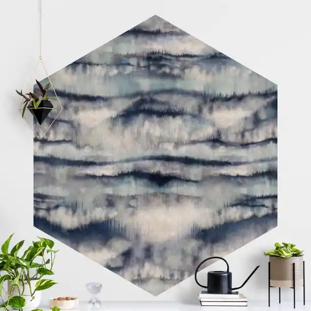Abstrakte Aquarell Berge Hexagon Fototapete Jetzt Bestellen