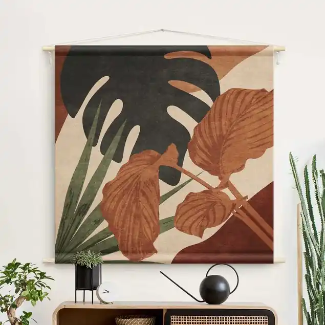 Sonderaktion Tropische Boho Blätter                               Wandteppich