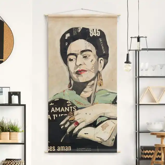 Abverkauf Frida Kahlo - Collage No.4 Wandteppich