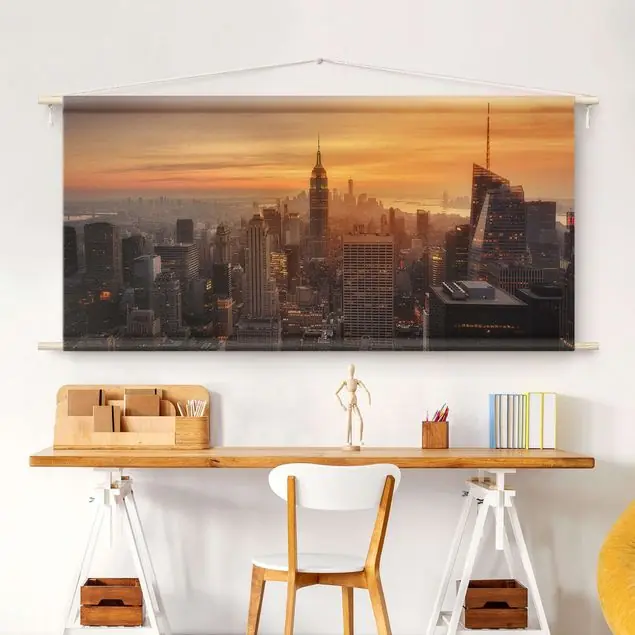 Abverkauf Manhattan Skyline Abendstimmung Wandteppich
