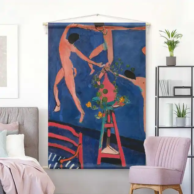 Zertifiziert Henri Matisse - Kapuzinerkresse vor dem Bild 'Der Tanz' Wandteppich