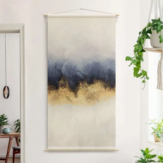 Wolkenhimmel mit Gold Wandteppich Online Kaufen