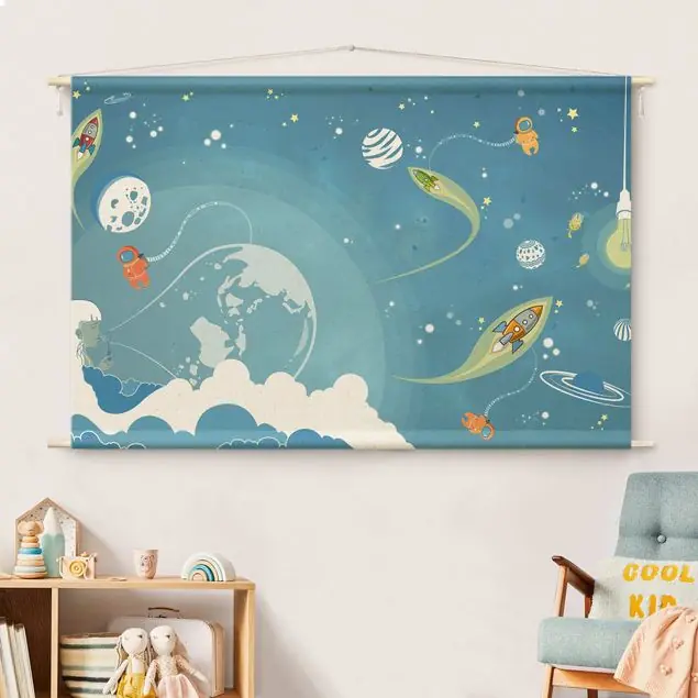Wochenendangebot No.MW16 Buntes Weltraumtreiben                               Wandteppich
