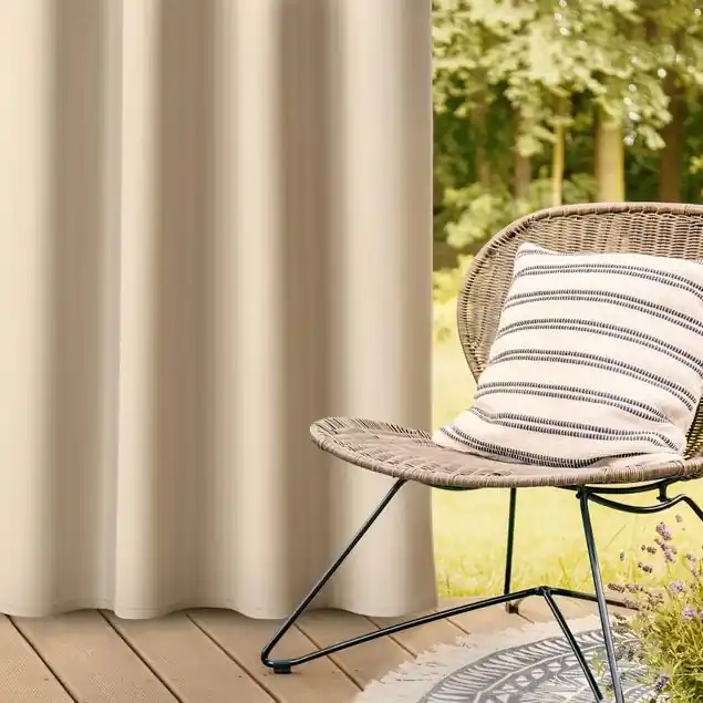 Zertifiziert Pastell Gelb Outdoorvorhang
