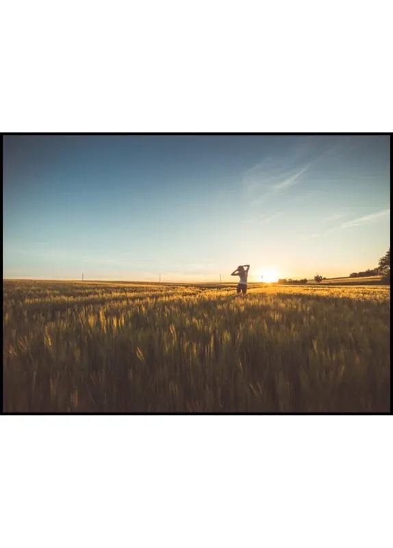 Girl Dancing In Sunset Field Poster Must-Have