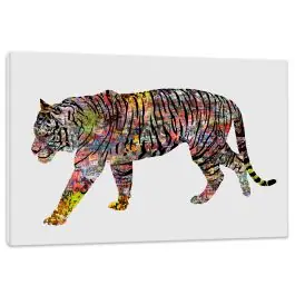 Leinwandbild Graffiti Tiger - Wohnzimmerbild Billig