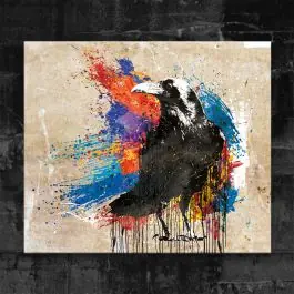 Leinwandbild Rabe bunt Schneller Versand