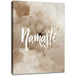Leinwanddruck Namaste Yoga Kunstbild beige design Begrenztes Angebot