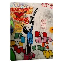 Wohnzimmerbild Banksy - Hallo Köln Preiswert