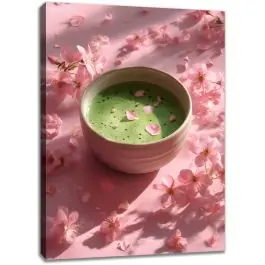 Wandbild Sakura Serenity Matcha rosa kunstbild Matcha Heißes Angebot