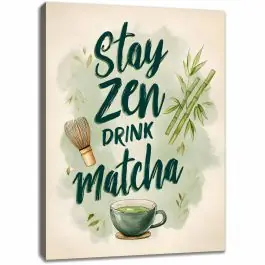 Ausverkauf Wandbild Stay Zen drink Matcha abstraktes Kunstbild