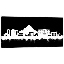 Zertifiziert Athen Skyline - Weiss/Schwarz - Griechenland Wandbild