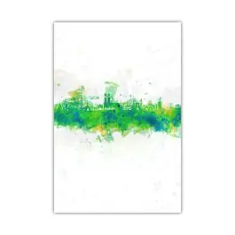 Heißes Angebot Bild - Skyline von München - Grün - Leinwand - Kunstdruck