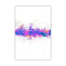 Bild - Skyline von München - Lila - Leinwand - Kunstdruck Neue Ware