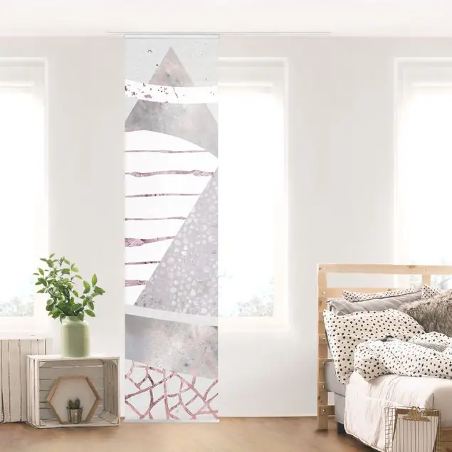 Abstrakte Berglandschaft Pastellmuster Schiebegardine Online Kaufen