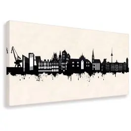 Abverkauf Leinwandbild Münster Skyline - Kunstdruck SW
