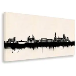 Abverkauf Leinwandbild Trier Skyline - SW Kunstdruck
