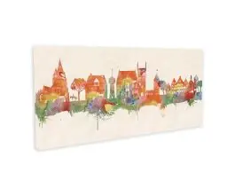 Wochenendangebot Skyline Warendorf - Leinwandbild farbe