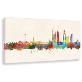 Zertifiziert Wandbild Frankfurt Skyline - Farbe