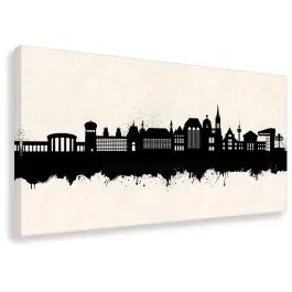 Wochenendangebot Wandbild Skyline Aachen - Schwarz Weiß