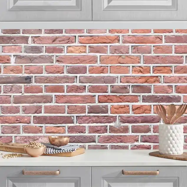 Rabatt Backstein Mauer Rot Küchenrückwand