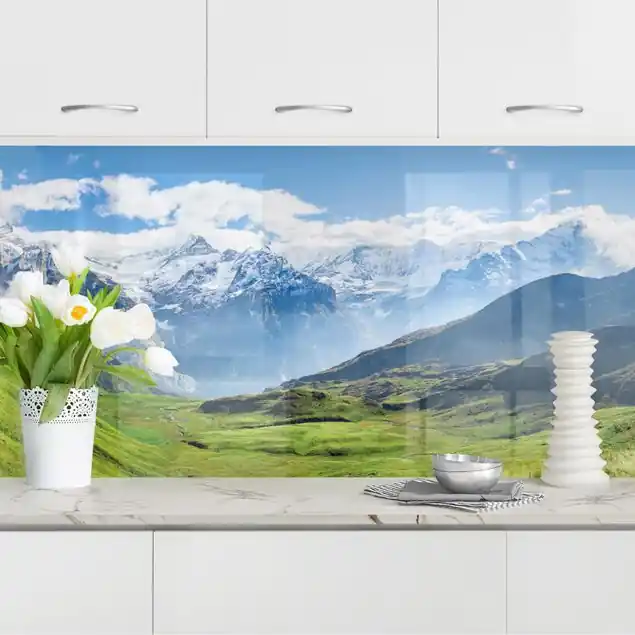 Schweizer Alpenpanorama Küchenrückwand Kracherpreis