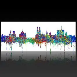 Zürich Skyline - Color Drips Versand Am Gleichen Tag