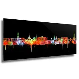 Zwickau Skyline Neon Acrylglas mit Alu-Dibond Sale