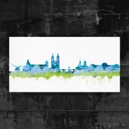 Würzburg Skyline - Blau Ausverkauf