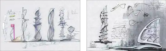 Kracherpreis Skizzenblatt Towers.01, Towers.02