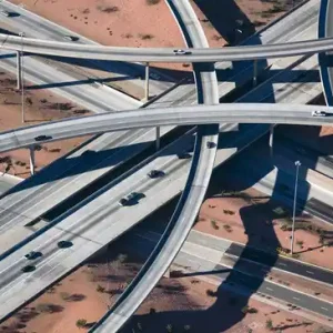 Kostenloser Rückversand Crisscrossed Highway interchange, Phoenix, Arizona