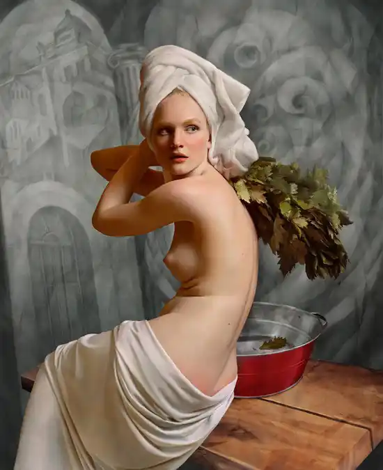 Bestseller Bathing with a red basin