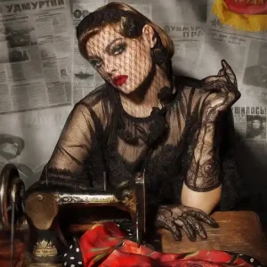 Markenware Girl with a Sewing Machine